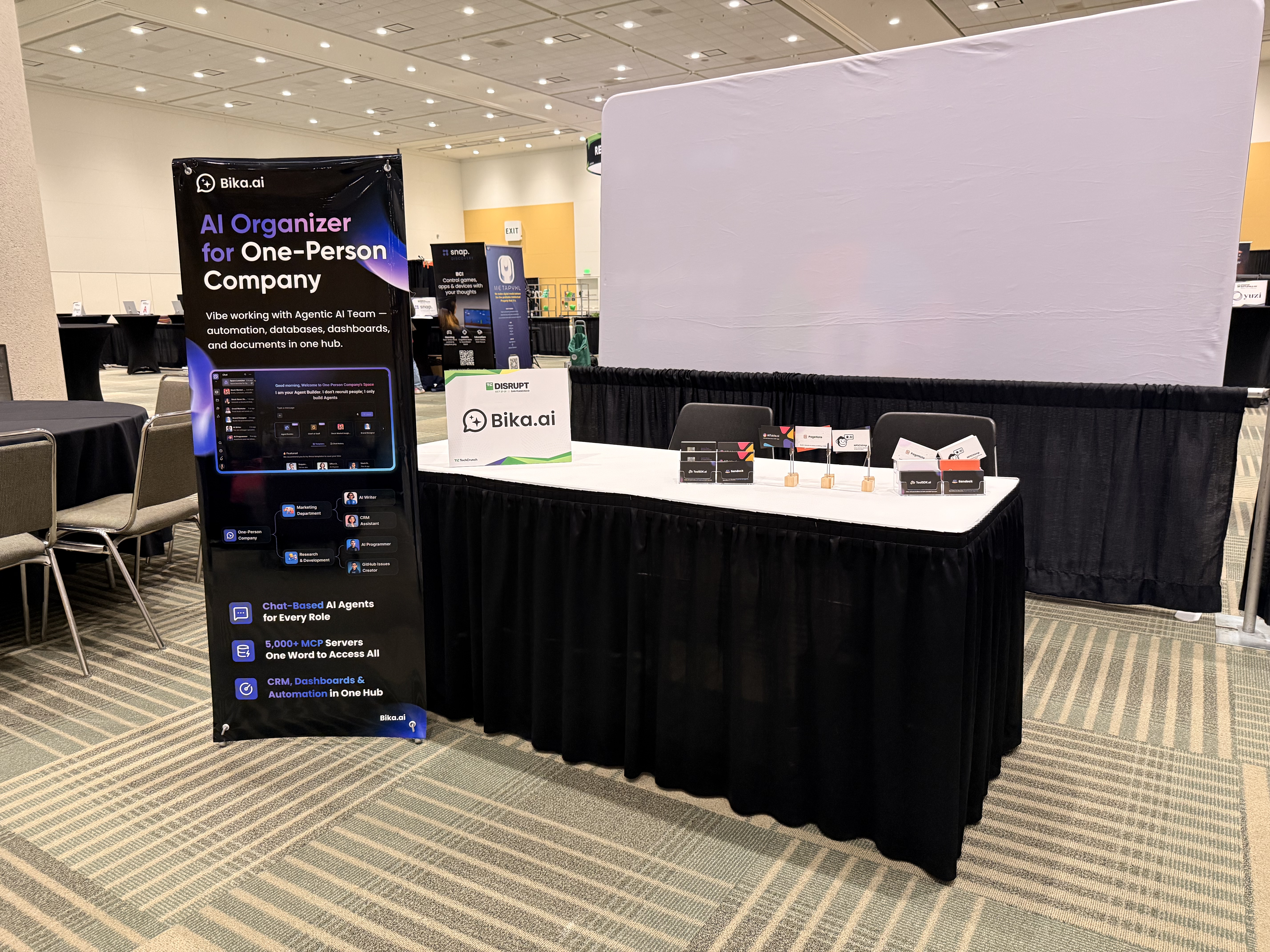 Bika.ai booth at TechCrunch Disrupt 2025