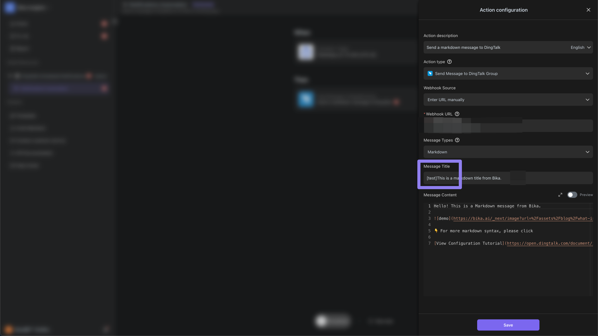 Diagram of Inputting Custom Keyword in Message Content