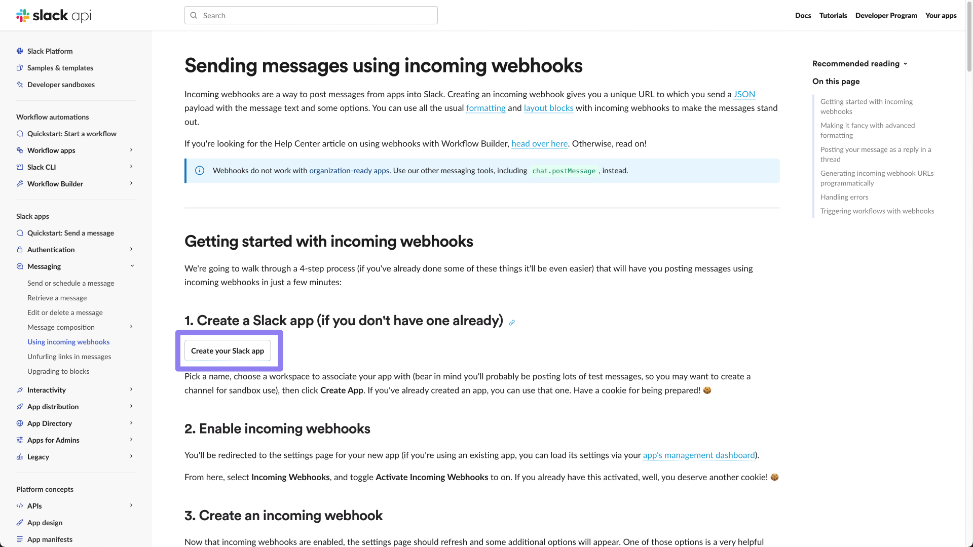 Create your Slack app